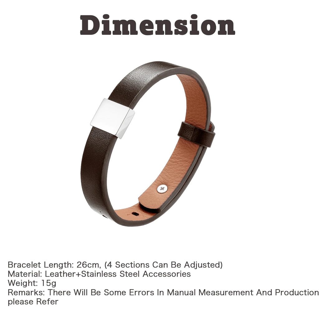 Custom Men Bracelet Black Leather Personalized Bracelet For Dad Engraved Man Bracelet For Him Christmas Boyfriend Birthday Gift