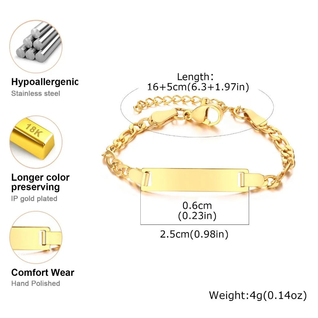 Personalized Name Elegant Bracelet - Gold Plated Stainless Steel Jewelry Wrist  Accessory Prefect Gifts for Birthday Anniversary